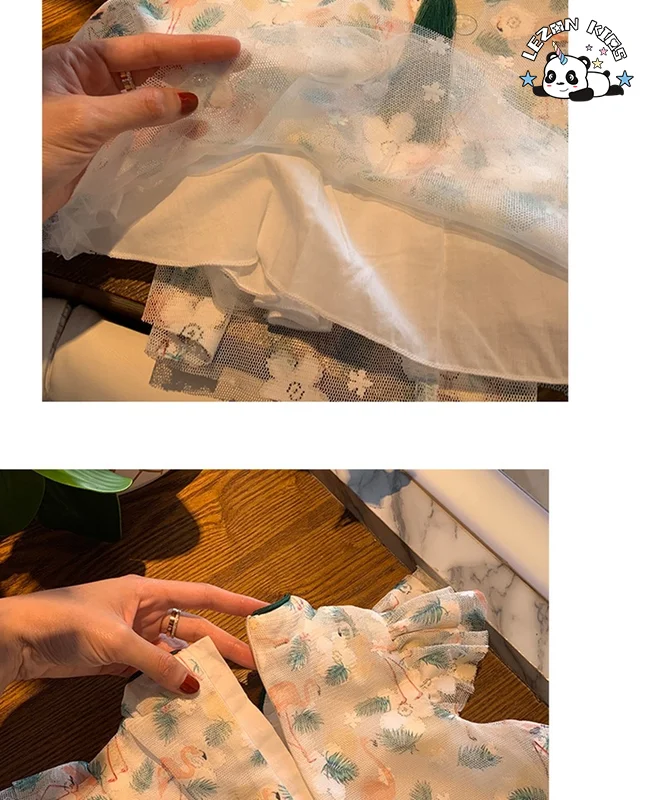 LEZONKIDS - Custom Girls Dress Chinese Style Cheongsam for Kids flamingo Flower Pattern Party Birthday Dress